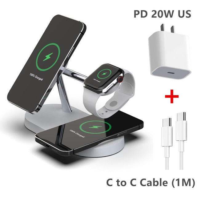 3-in-1 Wireless Mag-Safe Charger Stand