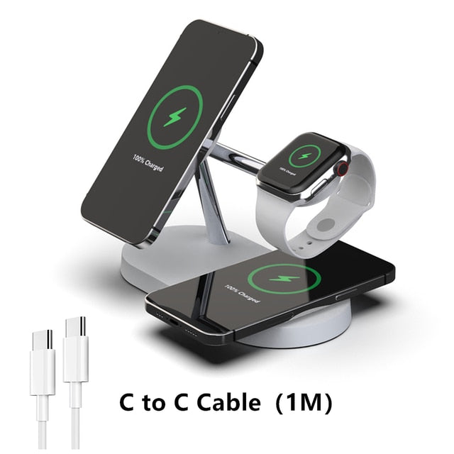 3-in-1 Wireless Mag-Safe Charger Stand