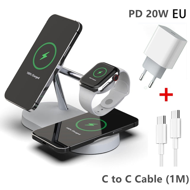 3-in-1 Wireless Mag-Safe Charger Stand